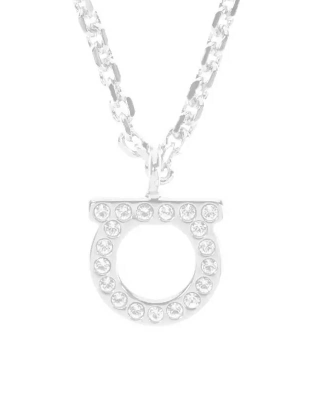 Gancini Crystal Necklace Silver - SALVATORE FERRAGAMO - BALAAN 5