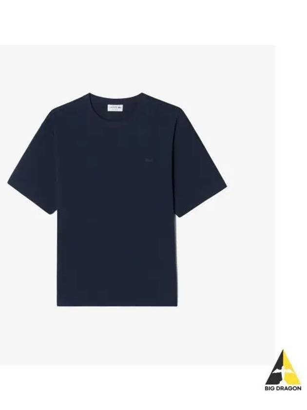 Men s Short Sleeve Terry T Shirt Navy - LACOSTE - BALAAN 1