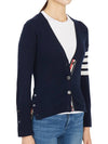 4-Bar V-Neck Cashmere Cardigan Navy - THOM BROWNE - BALAAN 5