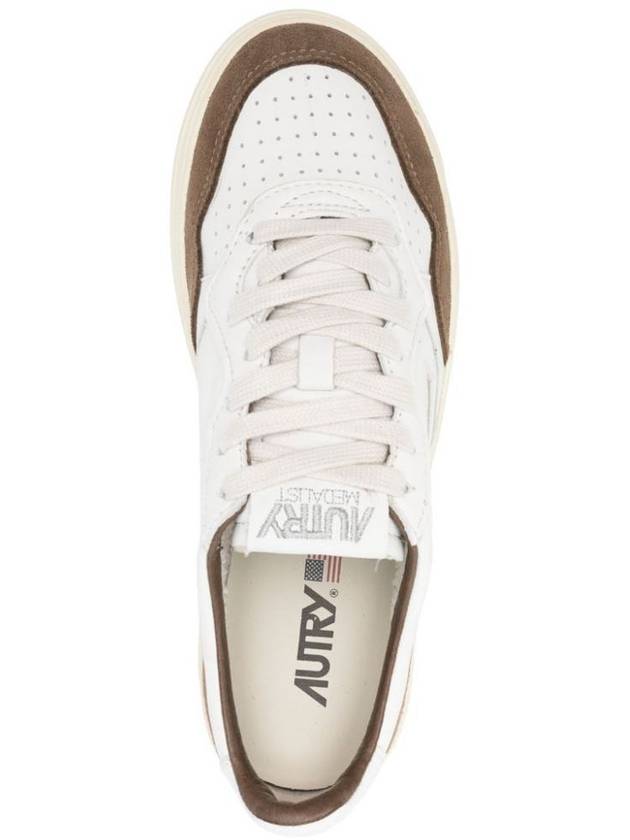 Autry Medalist Low Sneakers In White And Cigar Leather And Suede Shoes - AUTRY - BALAAN 3