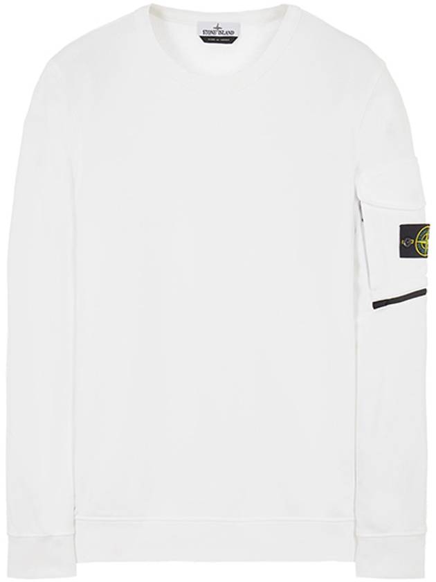 Waffen Patch Zipper Pocket Sweatshirt White - STONE ISLAND - BALAAN 2