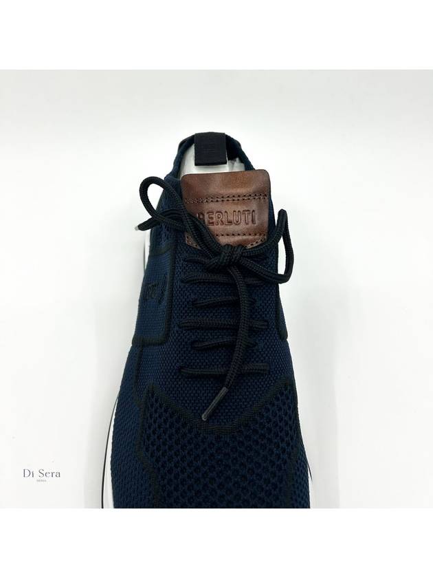 Shadow Knit Leather Low Top Sneakers Navy - BERLUTI - BALAAN 4