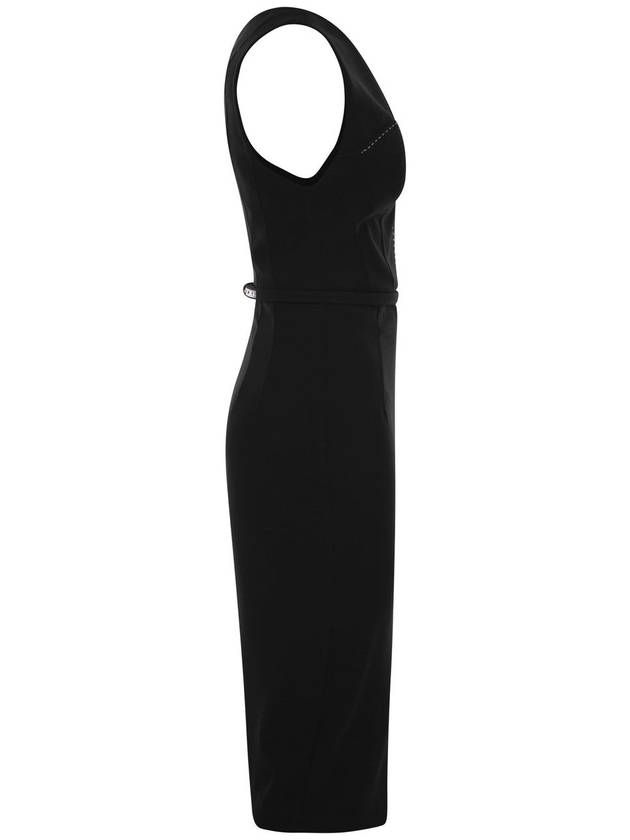 Crepe bustier dress with contrasting topstitching - ELISABETTA FRANCHI - BALAAN 3