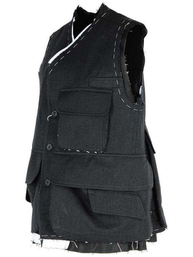 Maison Margiela Dark Grey Wool Vest - MAISON MARGIELA - BALAAN 2