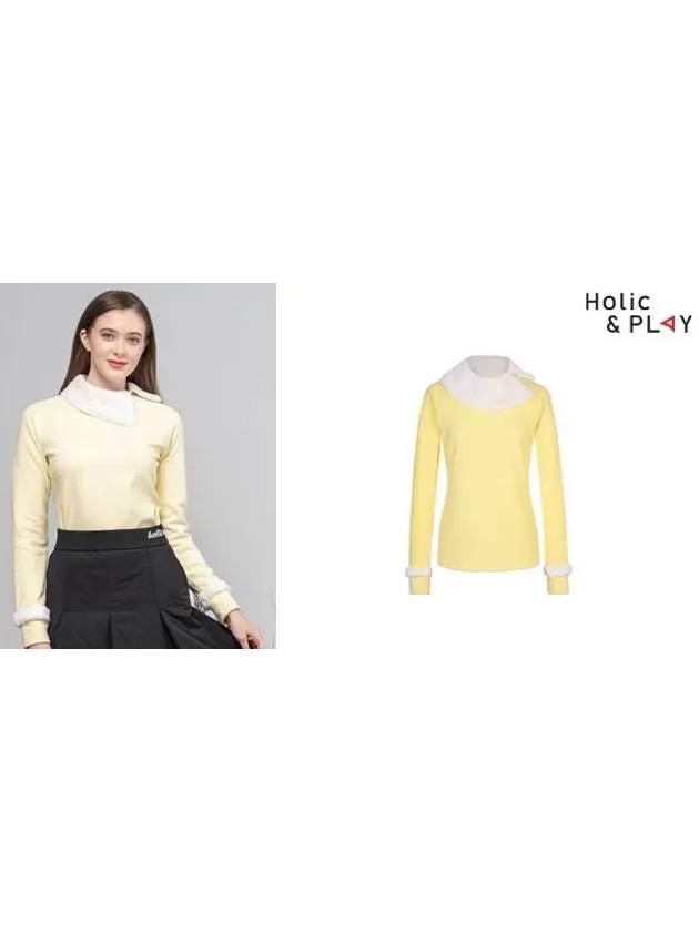 FUR Collar Long Sleeve T-Shirt-HB4WTS002YE - HOLIC&PLAY - BALAAN 6