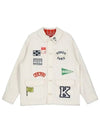 Women's Sailor Workwear Cotton Jacket White - KENZO - BALAAN 2