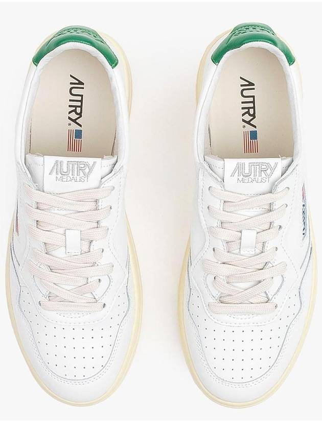 Medalist Green Tab Leather Low Top Sneakers White - AUTRY - BALAAN 5