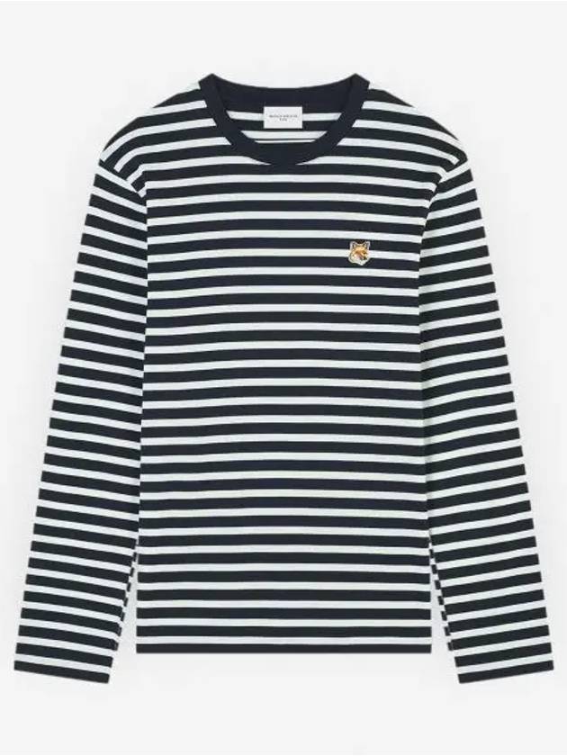 Fox Head Patch Regular Marin Long Sleeve T Shirt Navy Stripes - MAISON KITSUNE - BALAAN 2