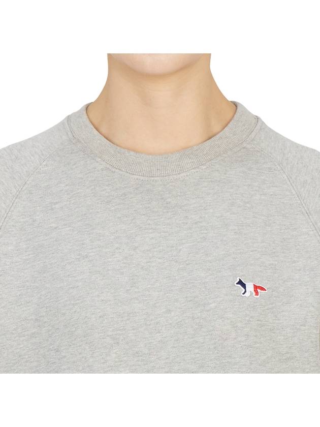 Tricolor Fox Patch Adjusted Sweatshirt Gray - MAISON KITSUNE - BALAAN 7