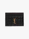 Cassandre Quilting Leather Card Wallet Black - SAINT LAURENT - BALAAN 4