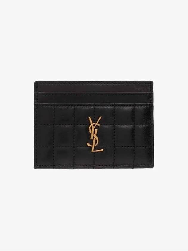 Cassandre Quilting Leather Card Wallet Black - SAINT LAURENT - BALAAN 4