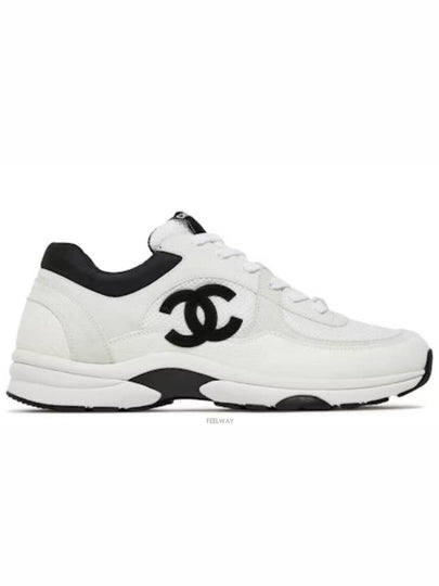 CC Logo Leather Low Top Sneakers White - CHANEL - BALAAN 2