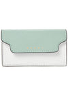 Logo Color Block Saffiano Card Wallet Tea Green - MARNI - BALAAN 2