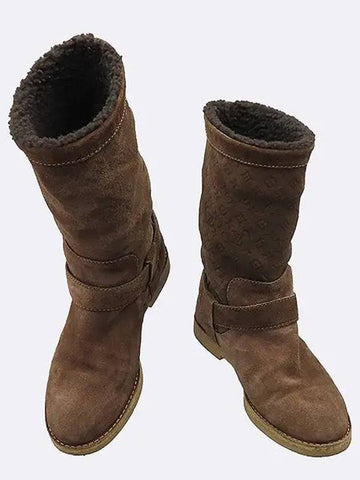 Brown suede strap detail women s boots 36 - LOUIS VUITTON - BALAAN 1