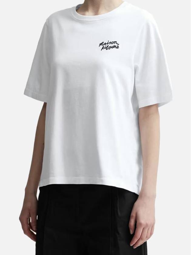 Handwriting Comfort Fit Short Sleeve T-Shirt White - MAISON KITSUNE - BALAAN 4