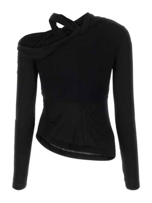 Cold Shoulder Long Sleeve T-Shirt Black - HELMUT LANG - BALAAN 3