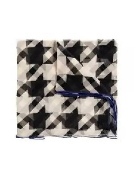 Houndstooth Silk Scarf Black - BURBERRY - BALAAN 2