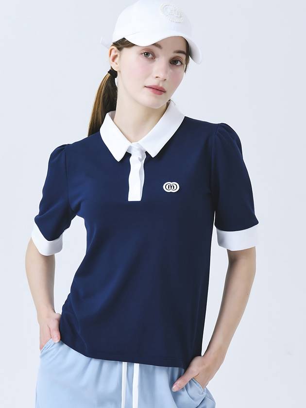 Doyou Know MC Women s Moisture Absorbing Quick Drying Functional Material Shirt Collar Puff Sleeve Navy Short T DO3242TS003 1 - DOYOUKNOWMC GOLF WEAR - BALAAN 3