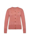 Bea Embroidered Logo Cardigan Pink - VIVIENNE WESTWOOD - BALAAN 2