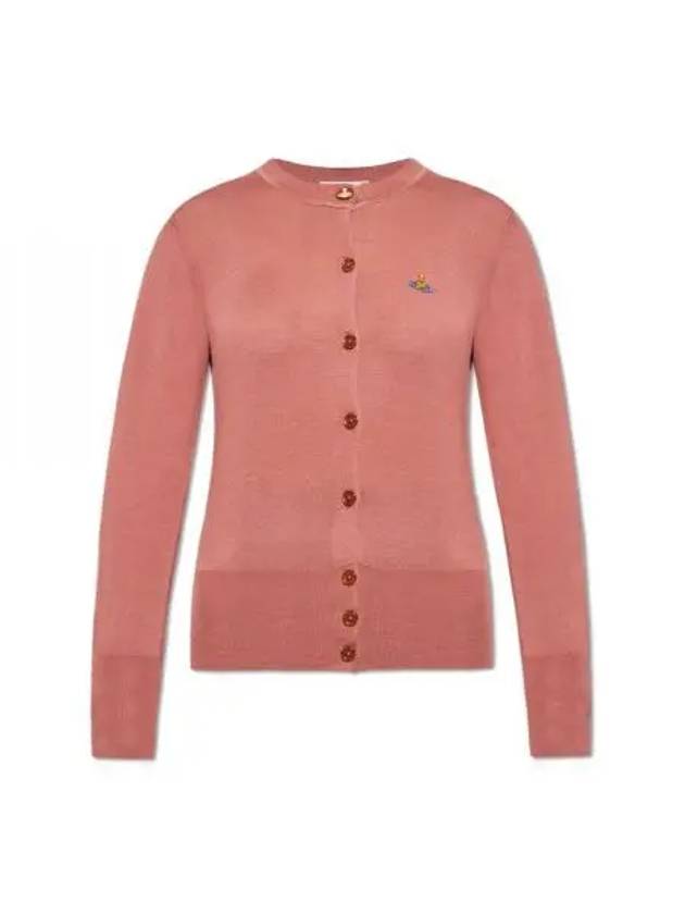 Bea Embroidered Logo Cardigan Pink - VIVIENNE WESTWOOD - BALAAN 2