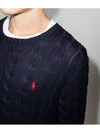 Embroidery Logo Cable Knit Top Navy - POLO RALPH LAUREN - BALAAN 5