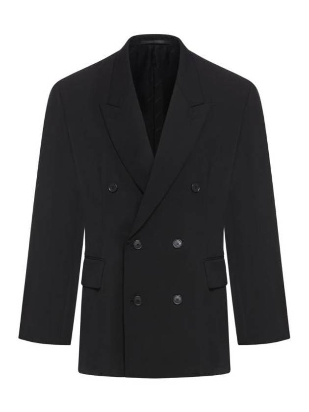 Cinched Double Breasted Wool Jacket Black - BALENCIAGA - BALAAN 1