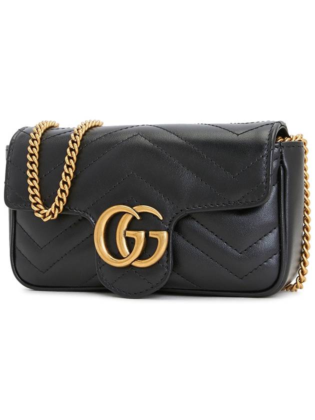 GG Marmont Matelasse Leather Super Mini Bag Black - GUCCI - BALAAN 3