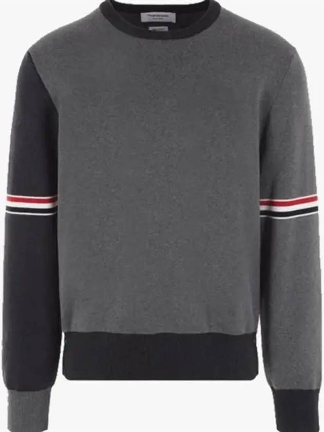 RWB Striped Crew Neck Knit Top Grey - THOM BROWNE - BALAAN 2