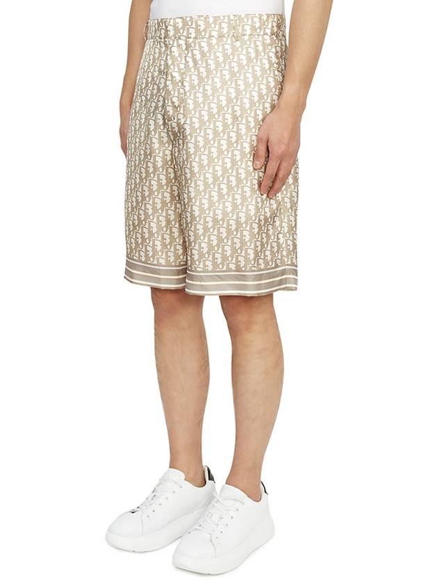 Oblique Bermuda Silk Twill Shorts Beige - DIOR - BALAAN 3