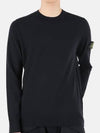 Waffen Patch Crew Neck Wool Knit Top Navy - STONE ISLAND - BALAAN 3