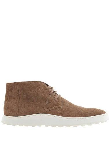 Tods Men's Walnut Light Desert Boots In Suede, Brand Size 5.5 ( US Size 6.5 ) - TOD'S - BALAAN 1