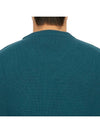 Logo Patch Crew Neck Wool Knit Top Green - STONE ISLAND - BALAAN 8