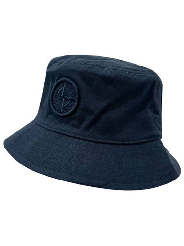 Logo Embroidered Cotton Reps Bucket Hat Navy 801690365 V0020 - STONE ISLAND - BALAAN 1