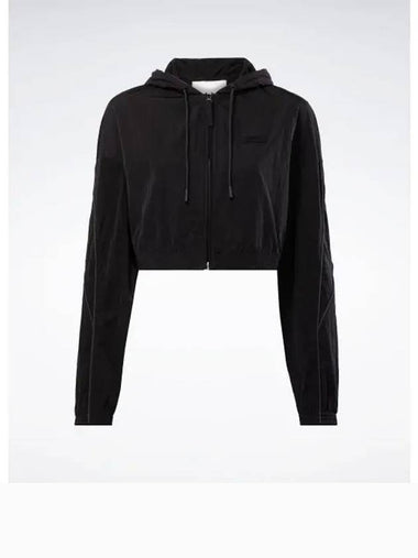 Hooded Crop Track Jacket Women s Black - REEBOK - BALAAN 1