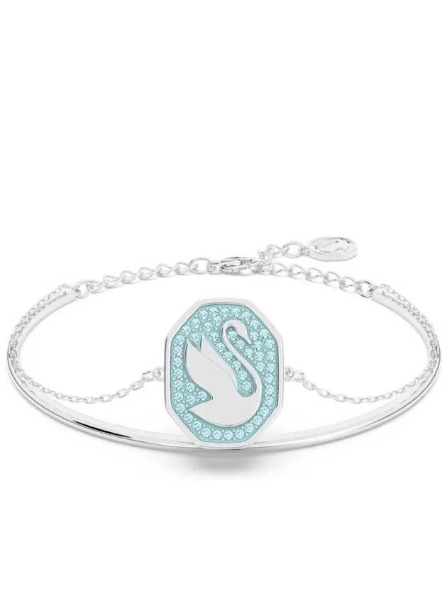 Swan Octagon Emblem Bangle Bracelet Blue Silver - SWAROVSKI - BALAAN 2