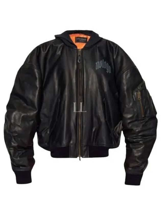 Leather Bomber Jacket Black - BALENCIAGA - BALAAN 2