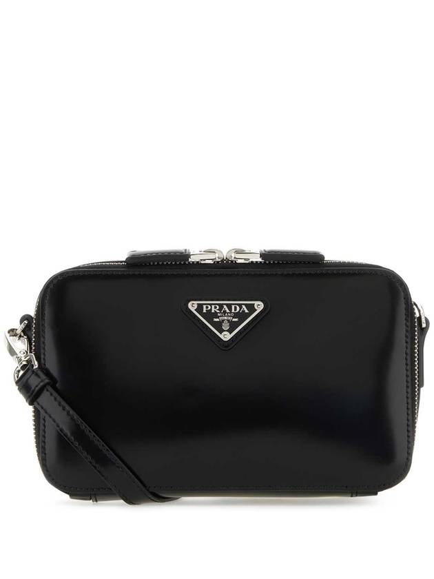 Brique Brushed Leather Messenger Bag Black - PRADA - BALAAN 1