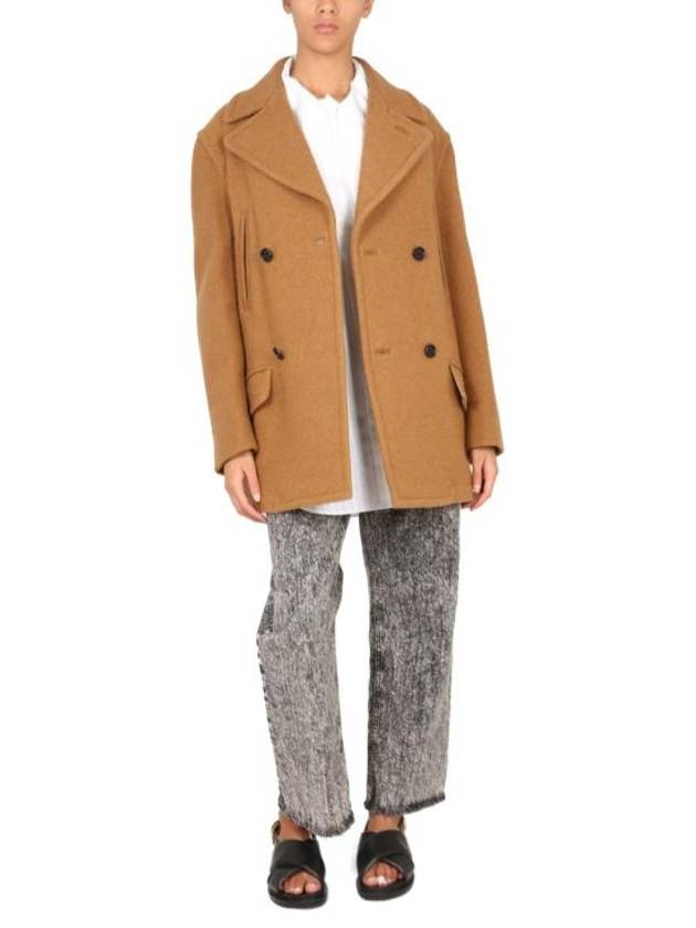 Boucle Wool Midi Double Coat Camel - MARNI - BALAAN 3