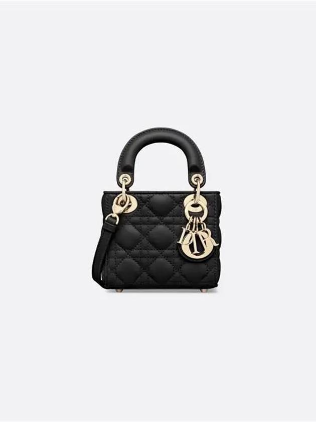 Micro Lady Cannage Lambskin Mini Bag Black - DIOR - BALAAN 2