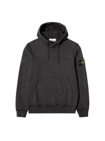 Wappen Patch Brushed Cotton Fleece Hoodie Charcoal - STONE ISLAND - BALAAN 1