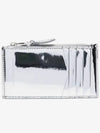 Skull Embellished Metallic Leather Card Wallet Silver - ALEXANDER MCQUEEN - BALAAN 3