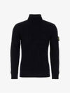 Men's Logo Patch Turtleneck Navy - STONE ISLAND - BALAAN 2