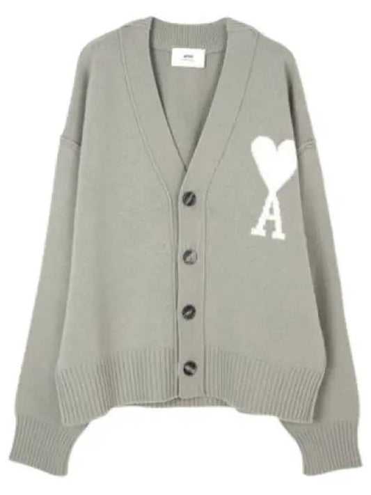 De Coeur Logo Wool Cardigan Green - AMI - BALAAN 2