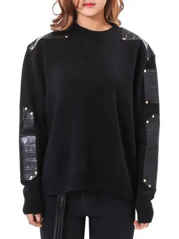 Leather Sweatshirt Black - GIVENCHY - BALAAN 2