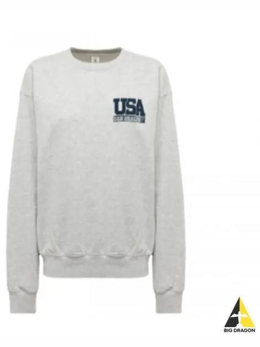 USA S R HEALTH HEATHER GRAYNAVY CR883 print crew neck sweatshirt - SPORTY & RICH - BALAAN 1