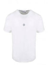 Garment Dyed Lettering One Print Cotton Jersey Short Sleeve T-Shirt White - STONE ISLAND - BALAAN 2