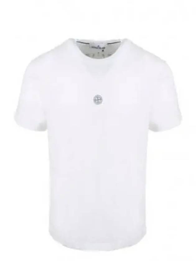 Garment Dyed Lettering One Print Cotton Jersey Short Sleeve T-Shirt White - STONE ISLAND - BALAAN 2