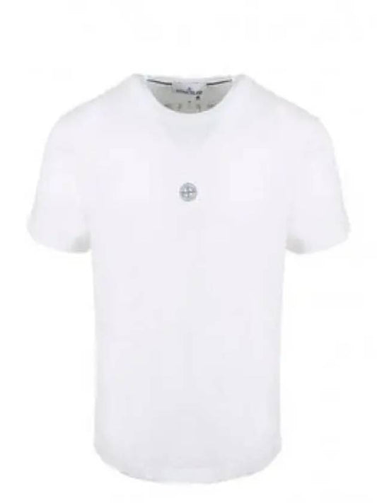 Garment Dyed Lettering One Print Cotton Jersey Short Sleeve T-Shirt White - STONE ISLAND - BALAAN 2