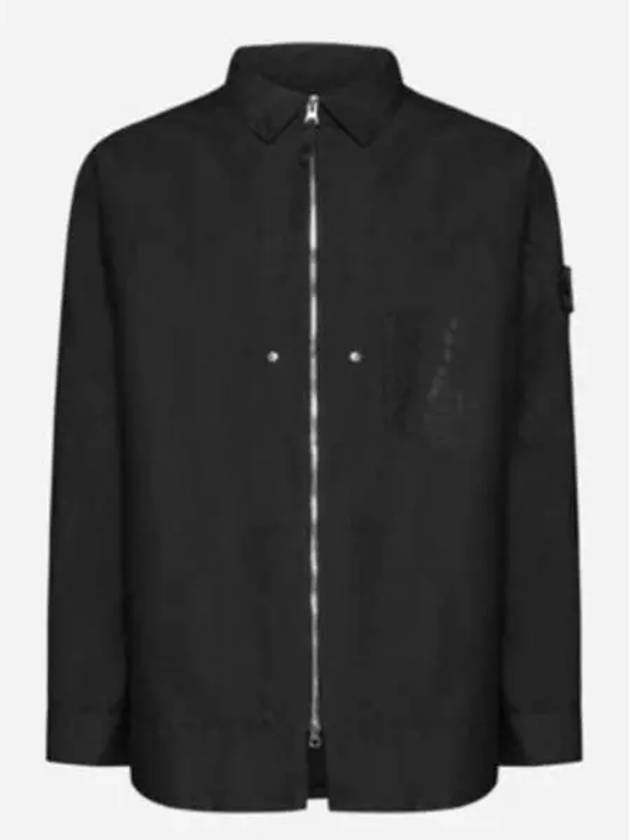 Shadow Project Hidden Badge Graphic Over Long Sleeve Shirt Black - STONE ISLAND - BALAAN 2