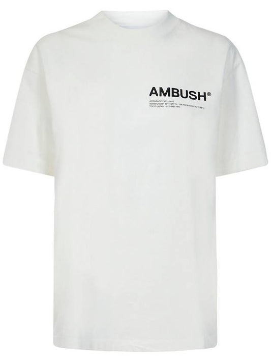 Women's Logo Workshop Jersey Short Sleeve T-Shirt White - AMBUSH - BALAAN.